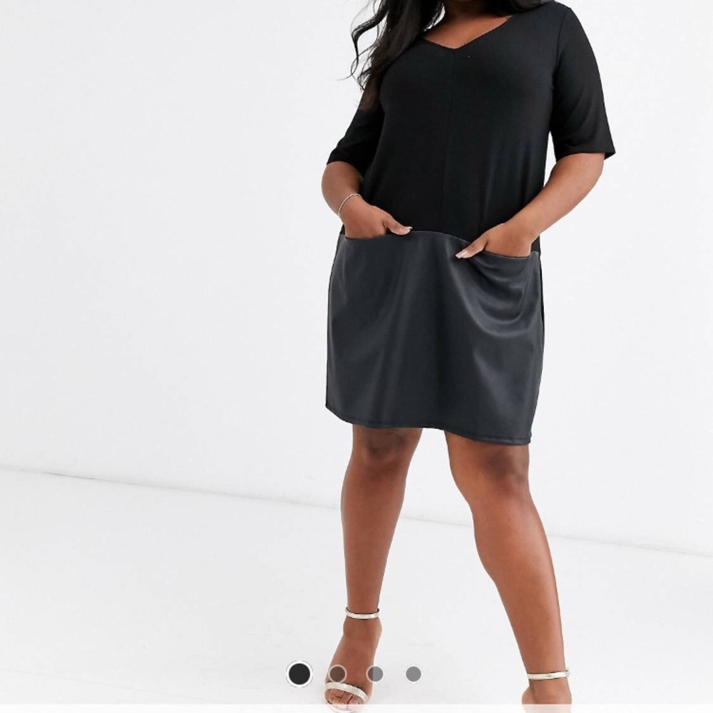 ASOS Curve black T-shirt dress